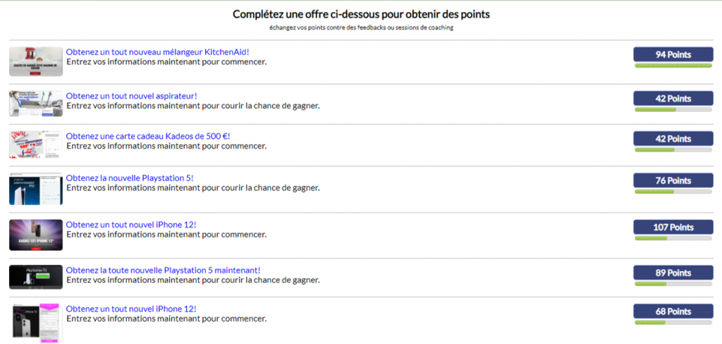 Offer wall - francais